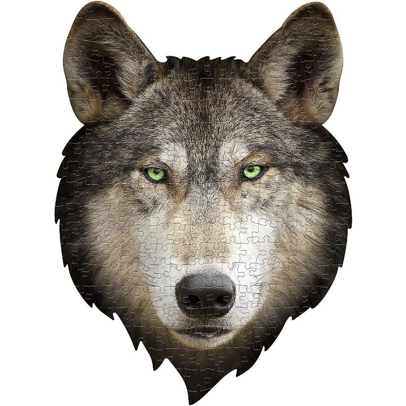 Madd Capp Games I AM Wolf 300 Piece Animal Head-Shaped Jigsaw Puzzle