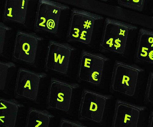GLOWING FLUORESCENT NORWEGIAN NEW KEYBOARD LABELS