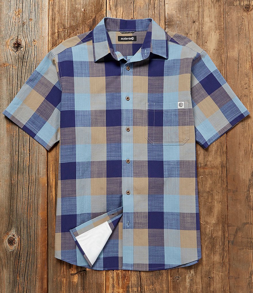 Solaris Short-Sleeve Buffalo Plaid Sportshirt