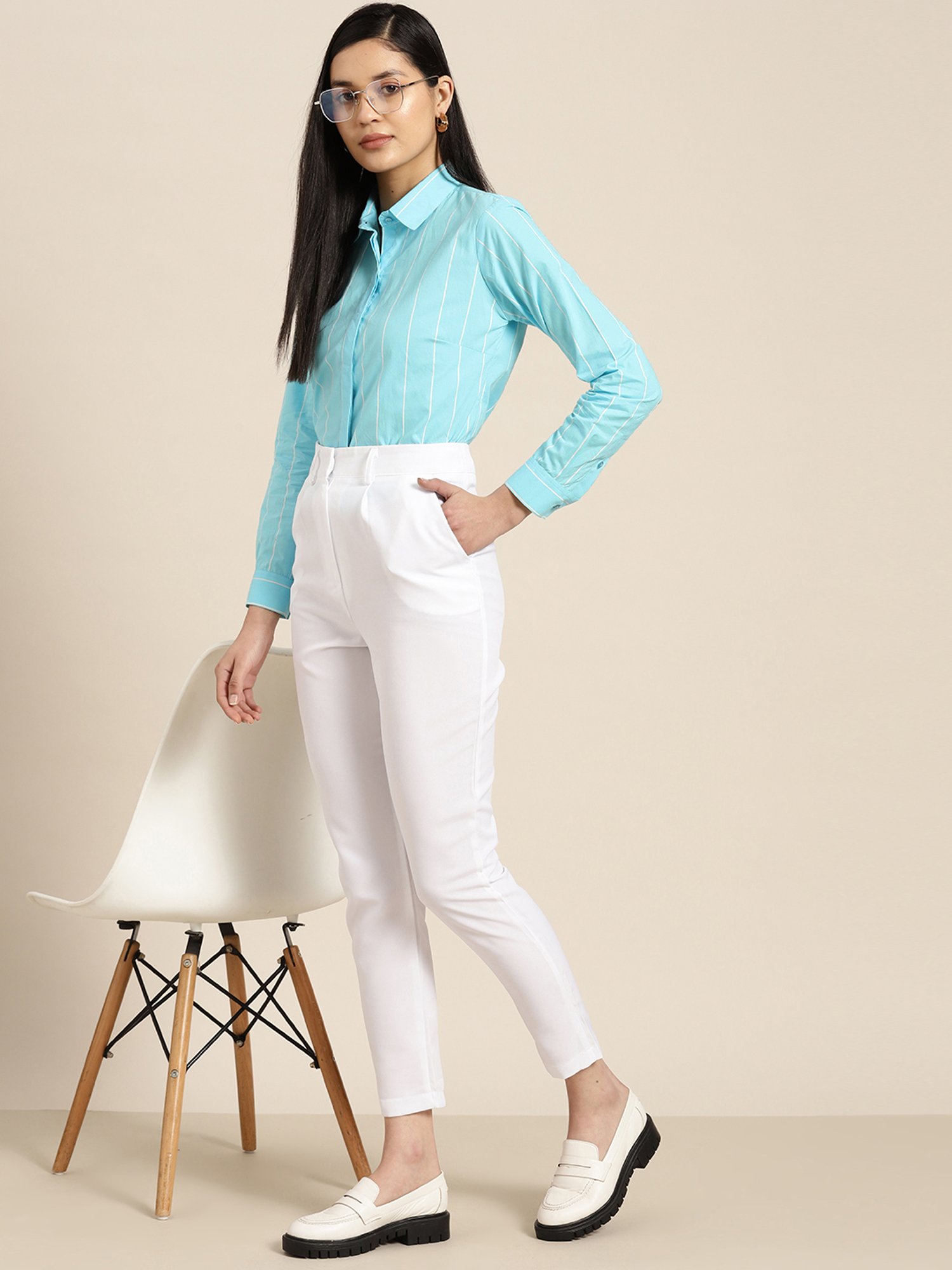 Hancock Blue Cotton Striped Shirt