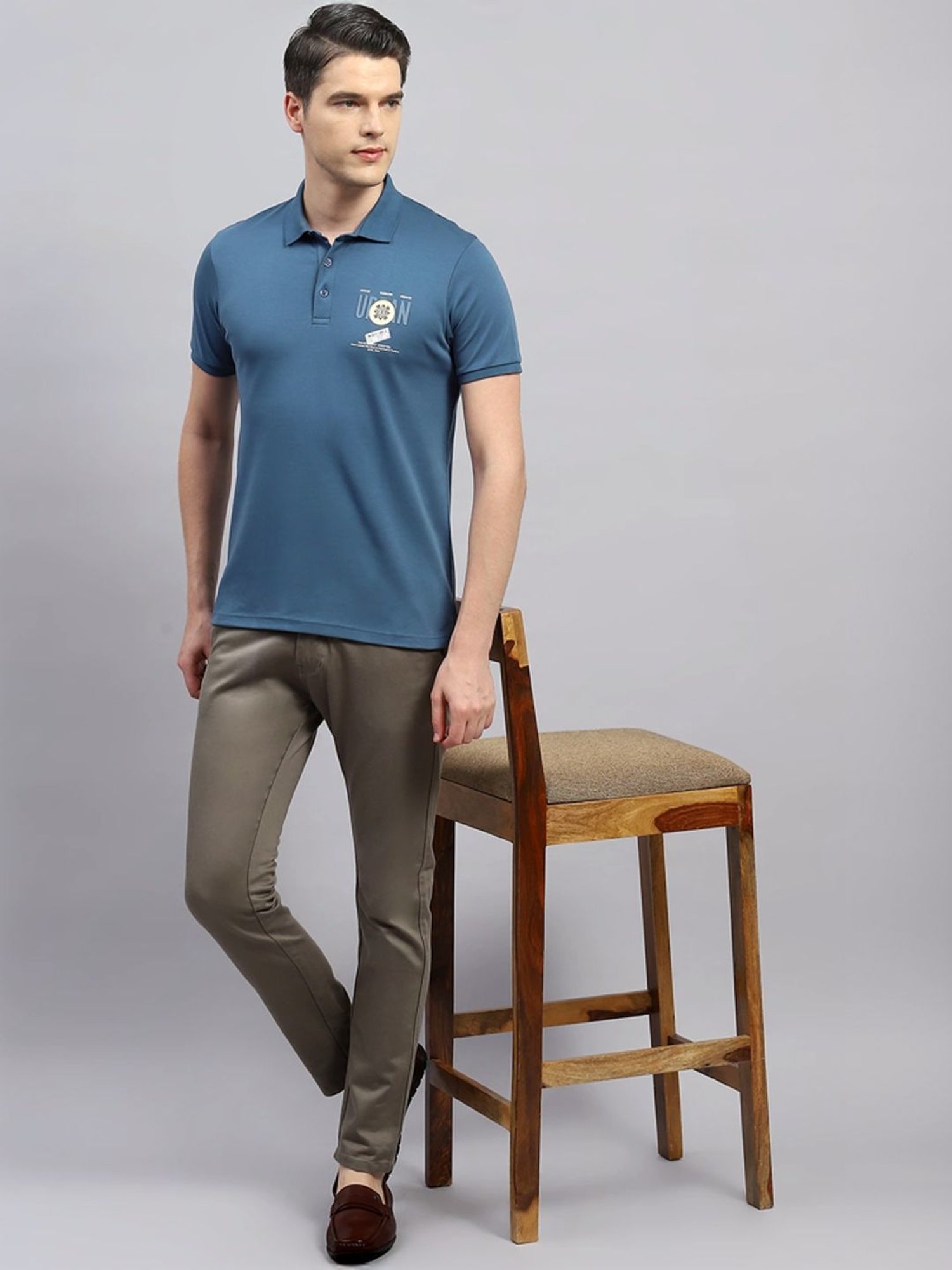 Monte Carlo Teal Regular Fit Polo T-Shirt