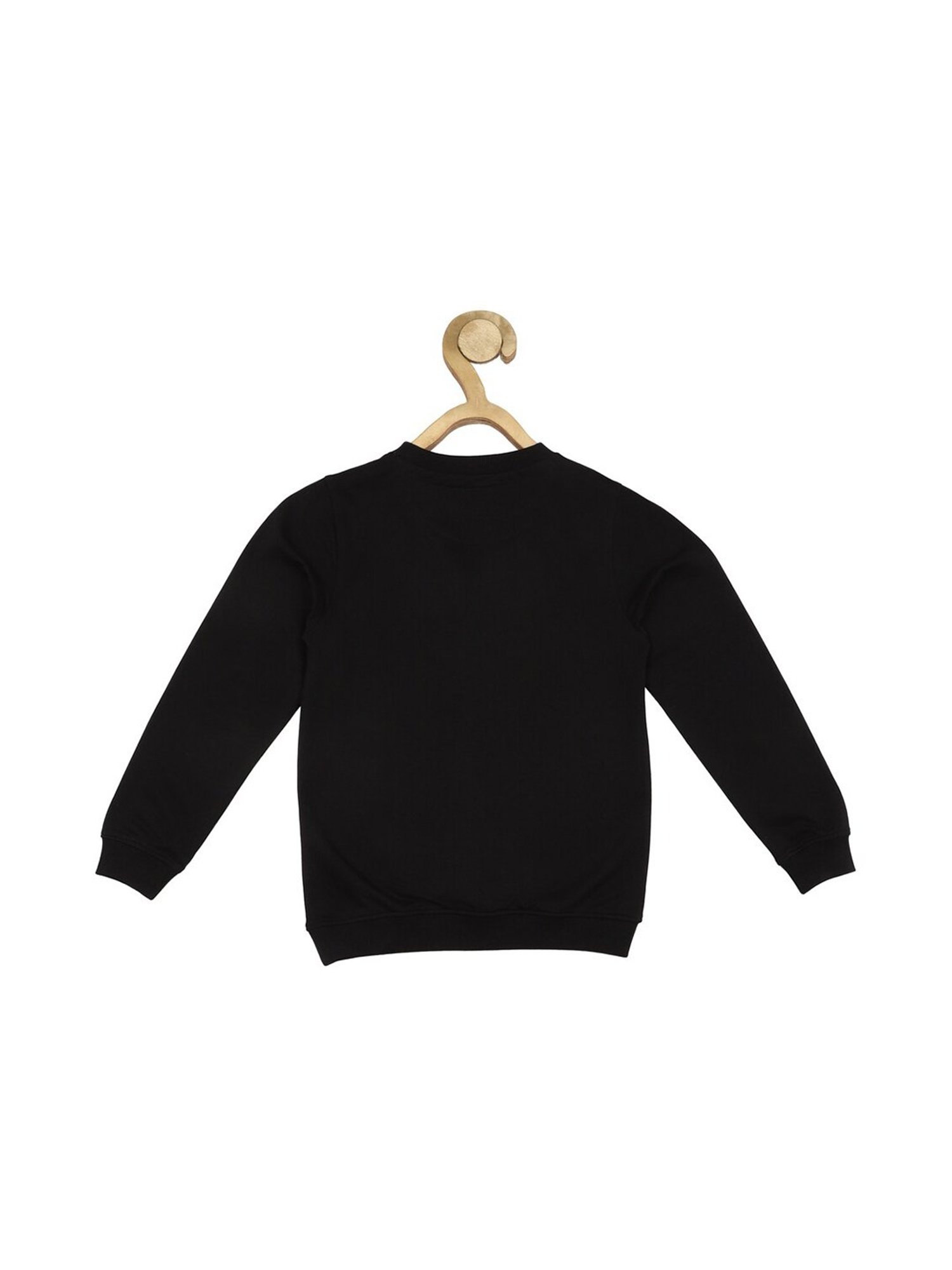 Allen Solly Junior Black Solid Full Sleeves Sweatshirt
