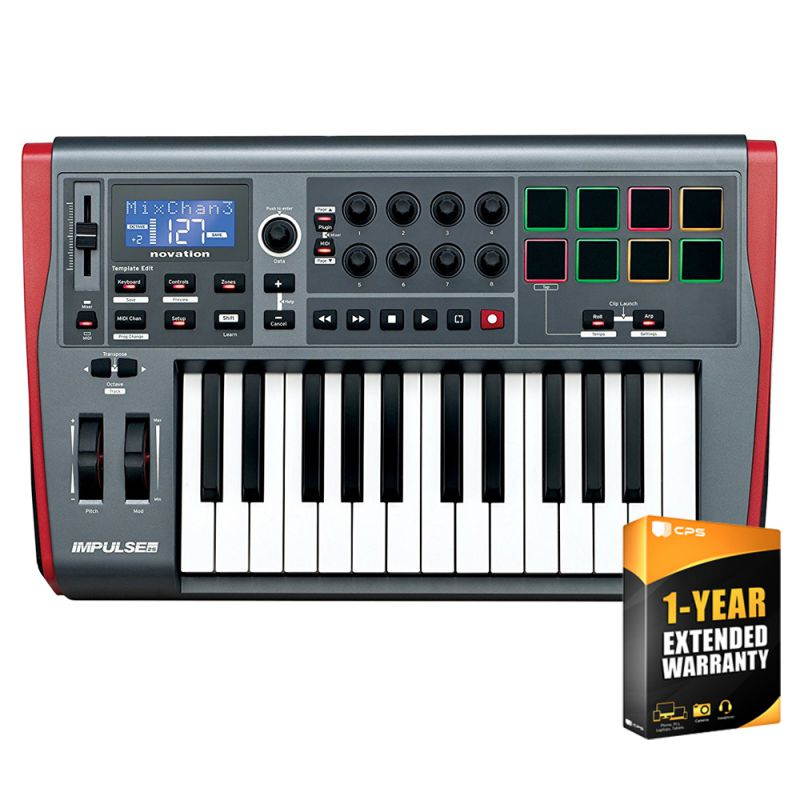 Novation Impulse 25 USB Midi Controller Keyboard 25 Keys with 1 Year Warranty