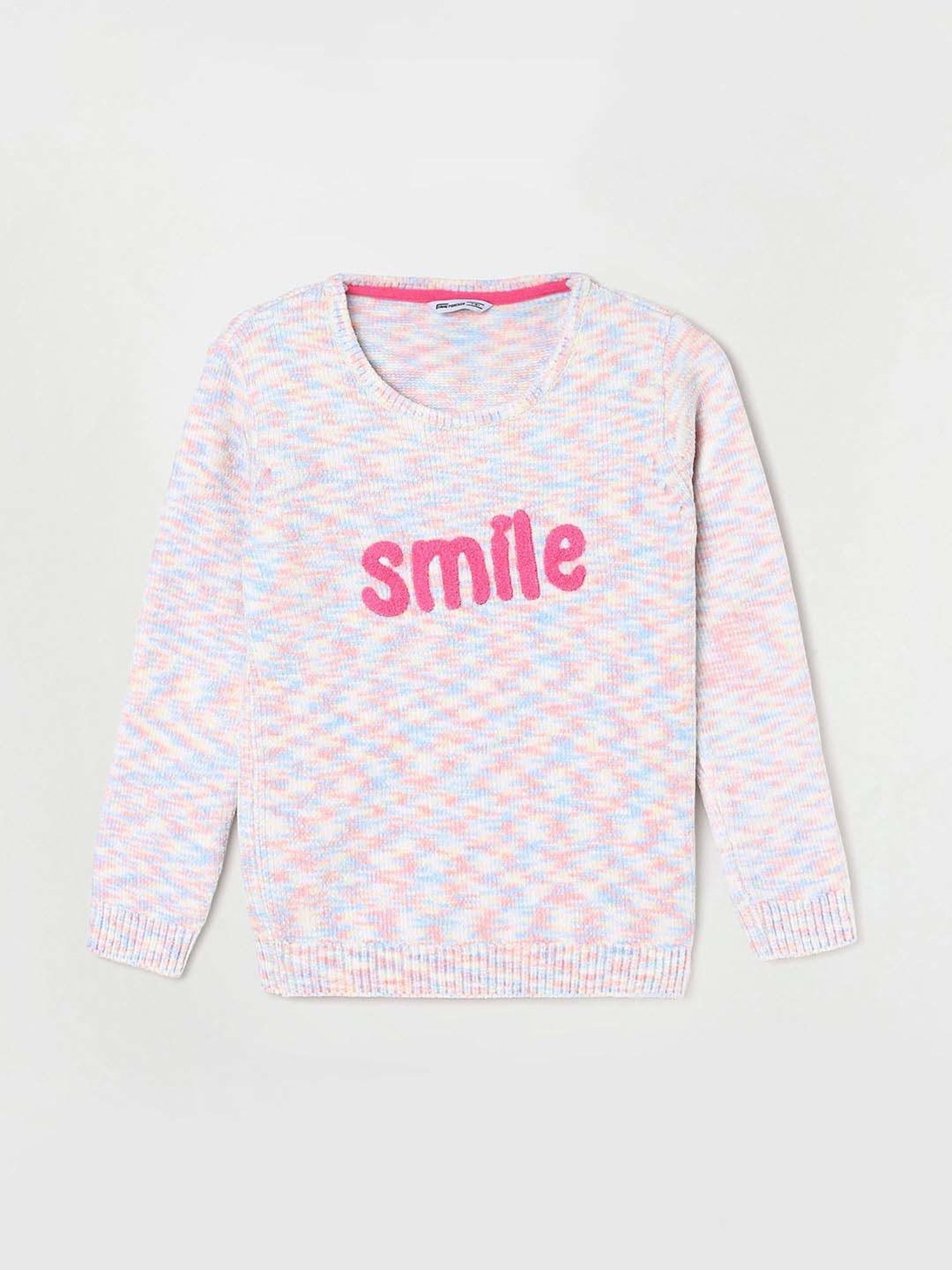 Fame Forever by Lifestyle Kids Multicolor Embroidered Full Sleeves Sweater