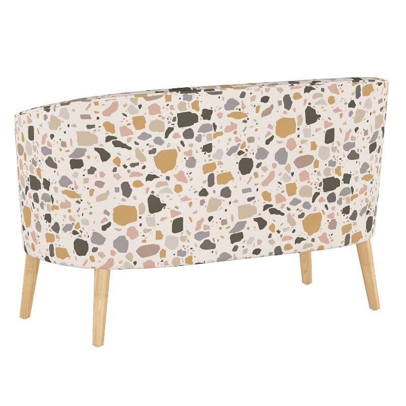 Curved Settee Terrazzo Mustard - Skyline Furniture
