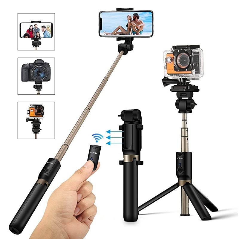 Selfie Stick Tripod with Bluetooth Remote for Gopro iPhone x 8 Plus 7 6 6s Plus Android Samsung s9 s8 s7 Plus Edge 4 in 1 Mini Pocket Extendable Monopod Aluminum Alloy 360 Degree Rotation