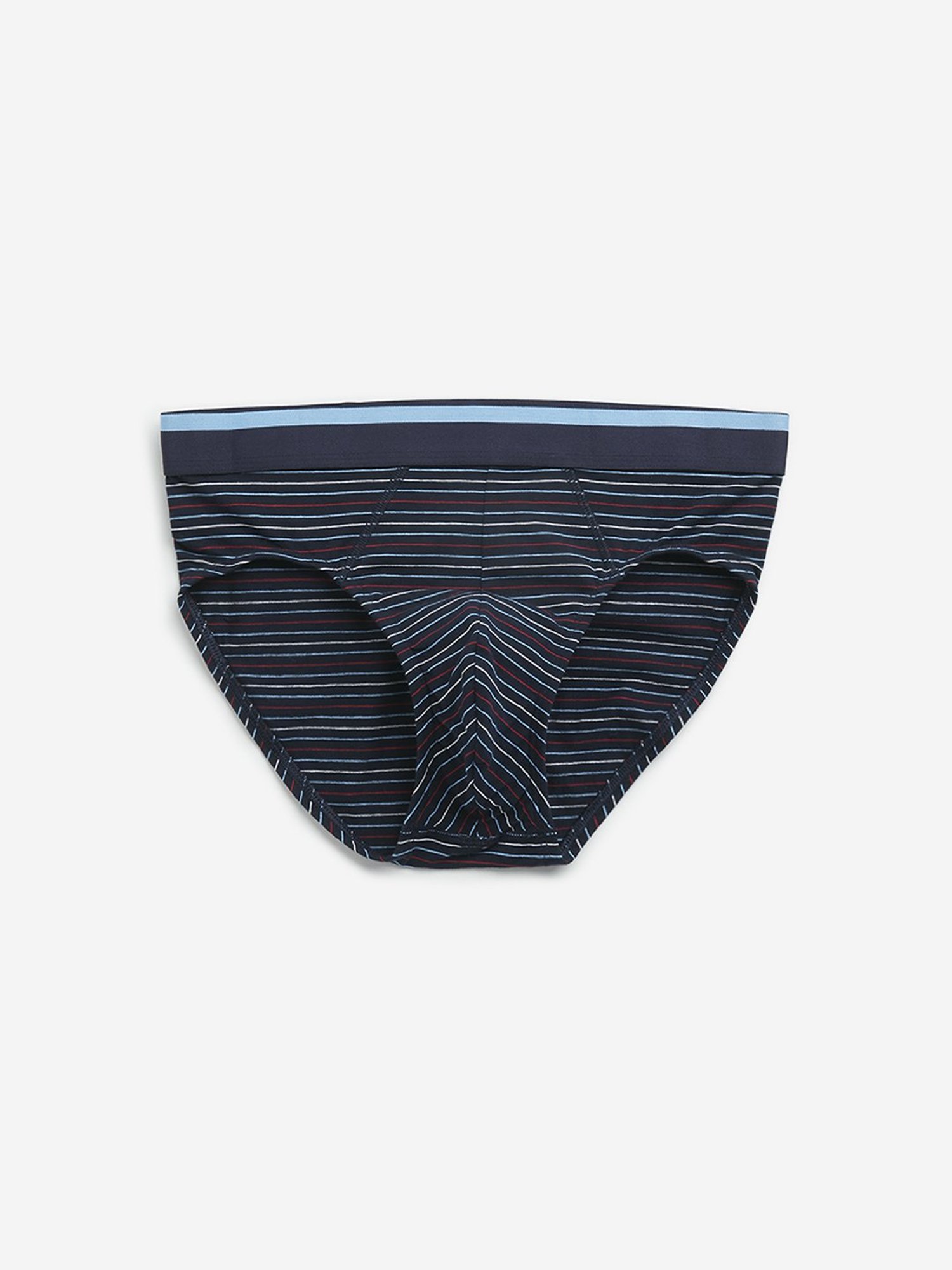 WES Lounge by Westside Blue Printed Cotton Blend Briefs - Pack of 3