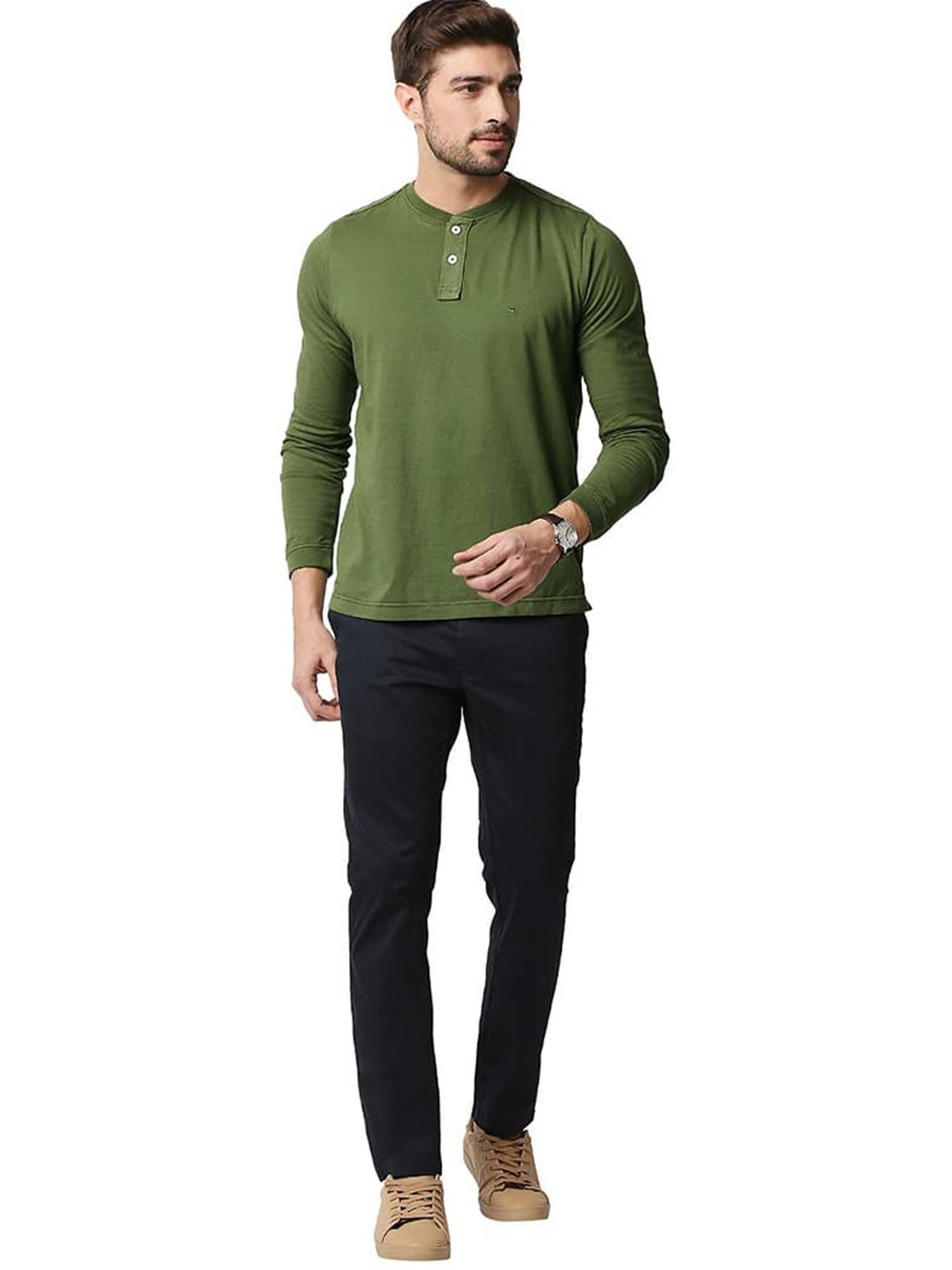Basics Cypress Cotton Muscle Fit Henley T-Shirt