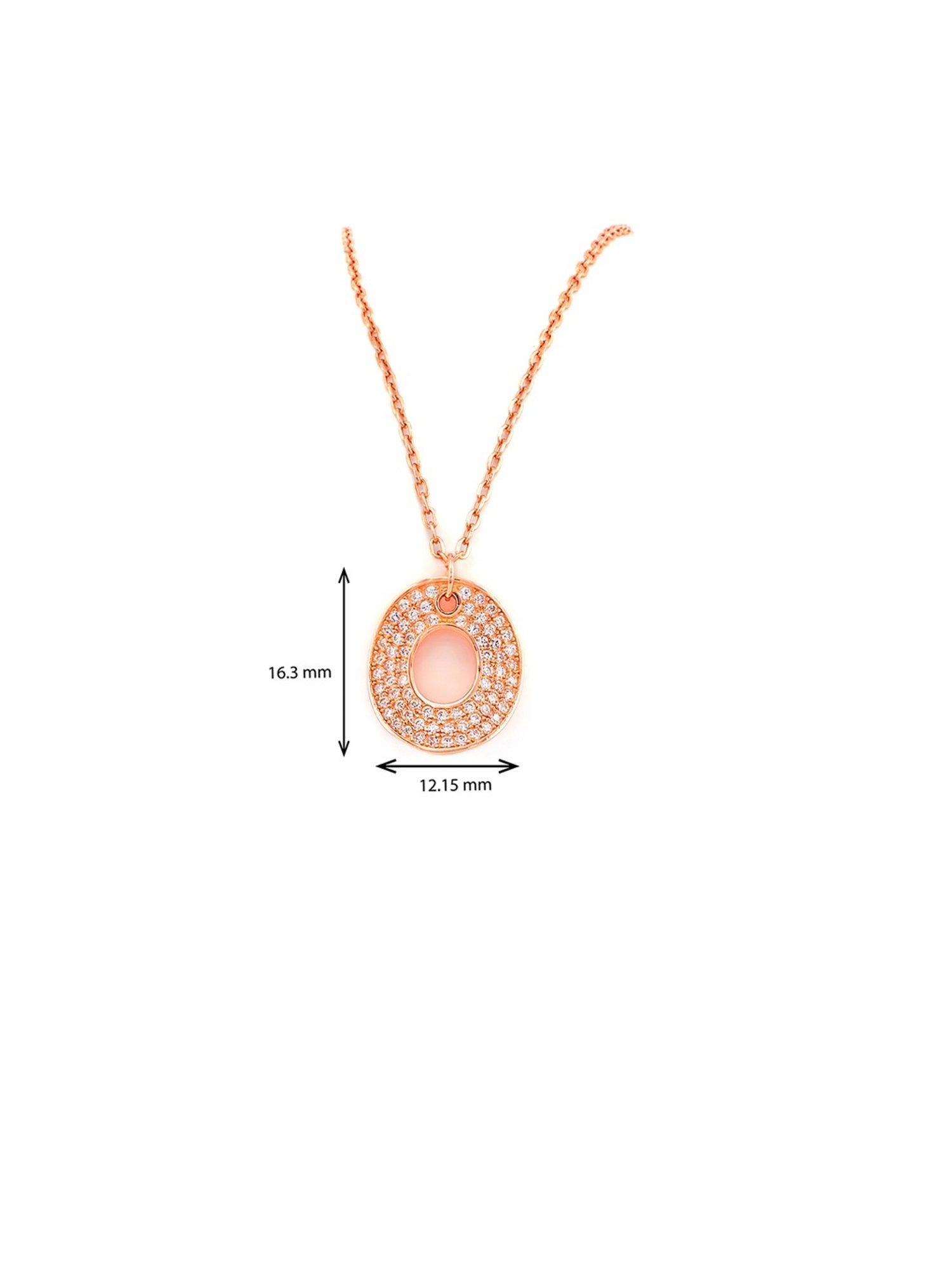 Silberry 92.5 Sterling Silver Rose Gold Shield Necklace