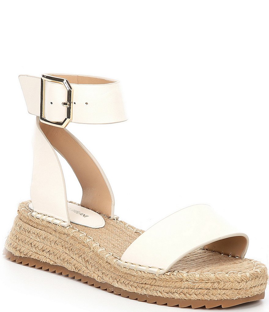 Antonio Melani Fosterr Leather Ankle Strap Espadrille Wedges