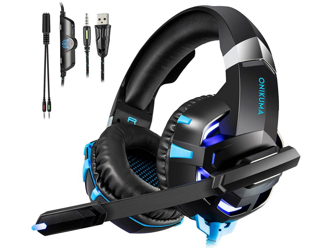 Gaming Headset Xbox One Headset PS4 Headset with Crystal Clear Mic & LED Light, Compatible with PC, PS4, Xbox One Controller