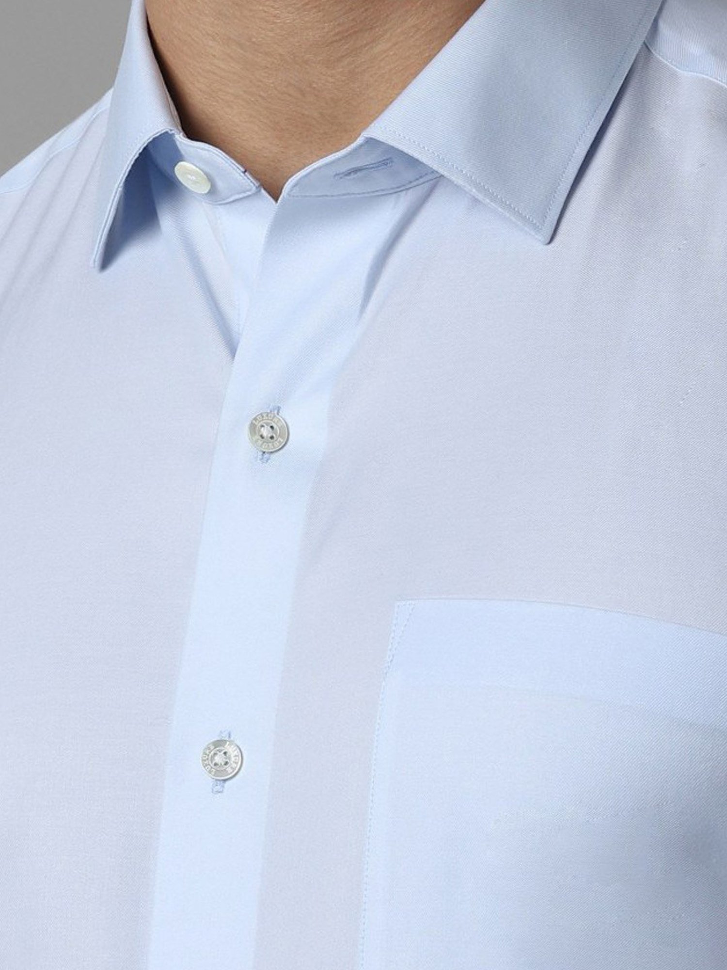 Luxure By Louis Philippe Blue Cotton Regular Fit Shirt