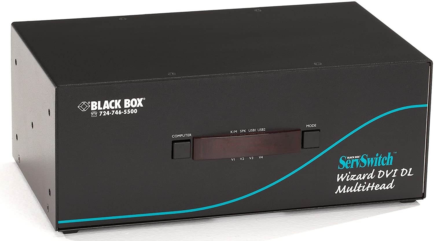 Black Box Kvm Switch Dual-Head Dvi-D Dual-Link USB True Emulation Audio 4Pt - KV2204A