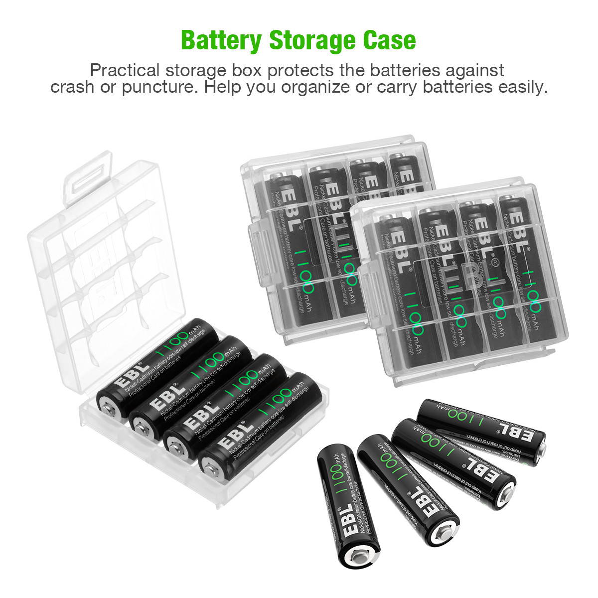 EBL 12 Pack 1100mAh AA Ni-CD Battery 1.2V Rechargeable Batteries for Garden Solar Light