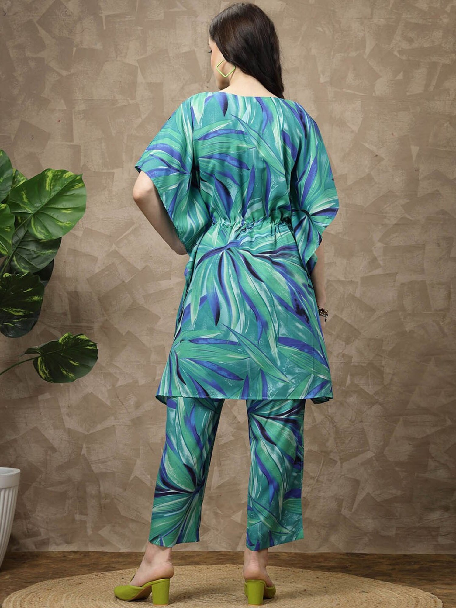 Melon by PlusS Green Printed Kaftan Pant Set