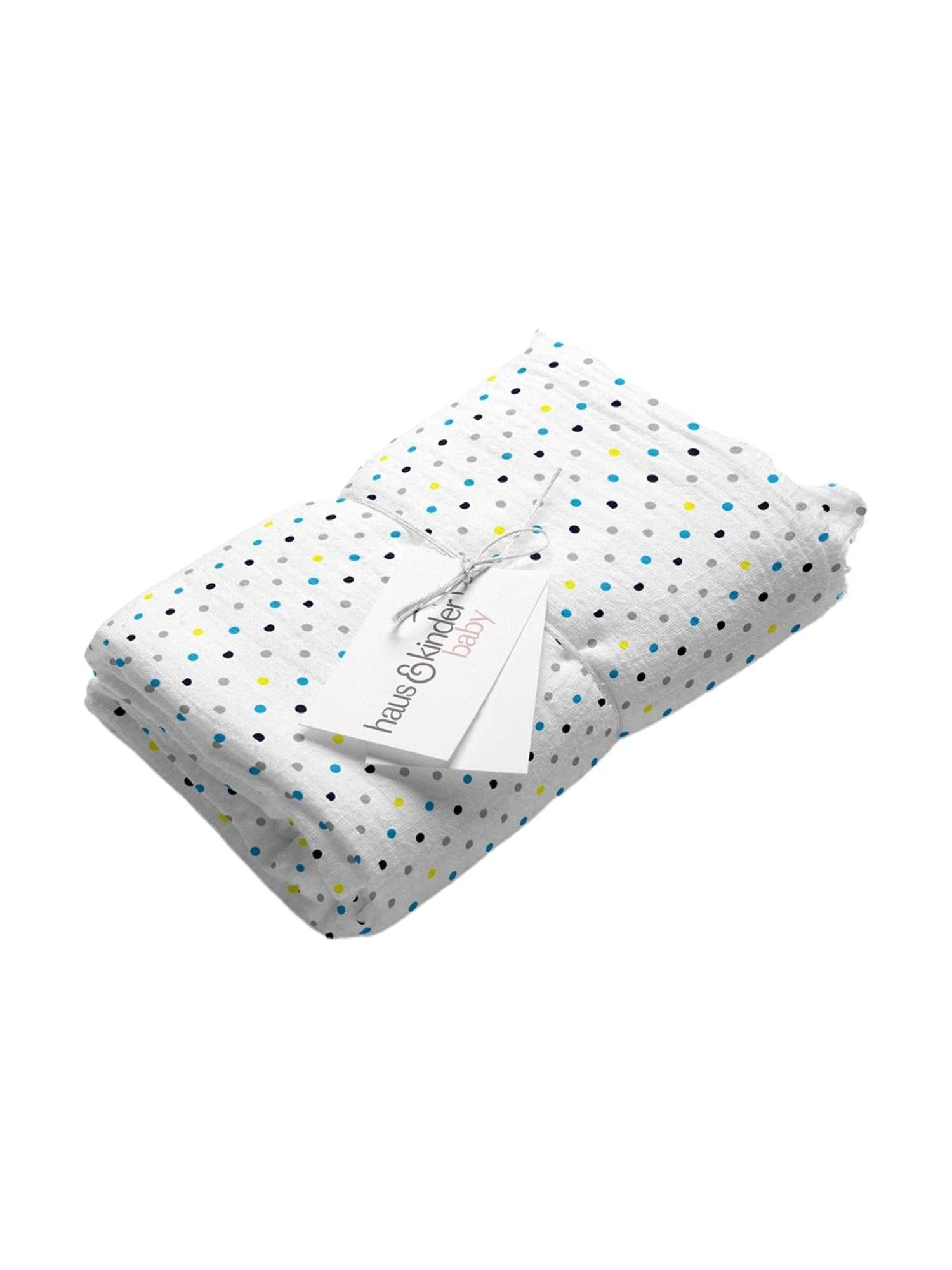 Haus & Kinder Printed Blue 40 TC Cotton New Born Swaddle Wrap - Set of 3