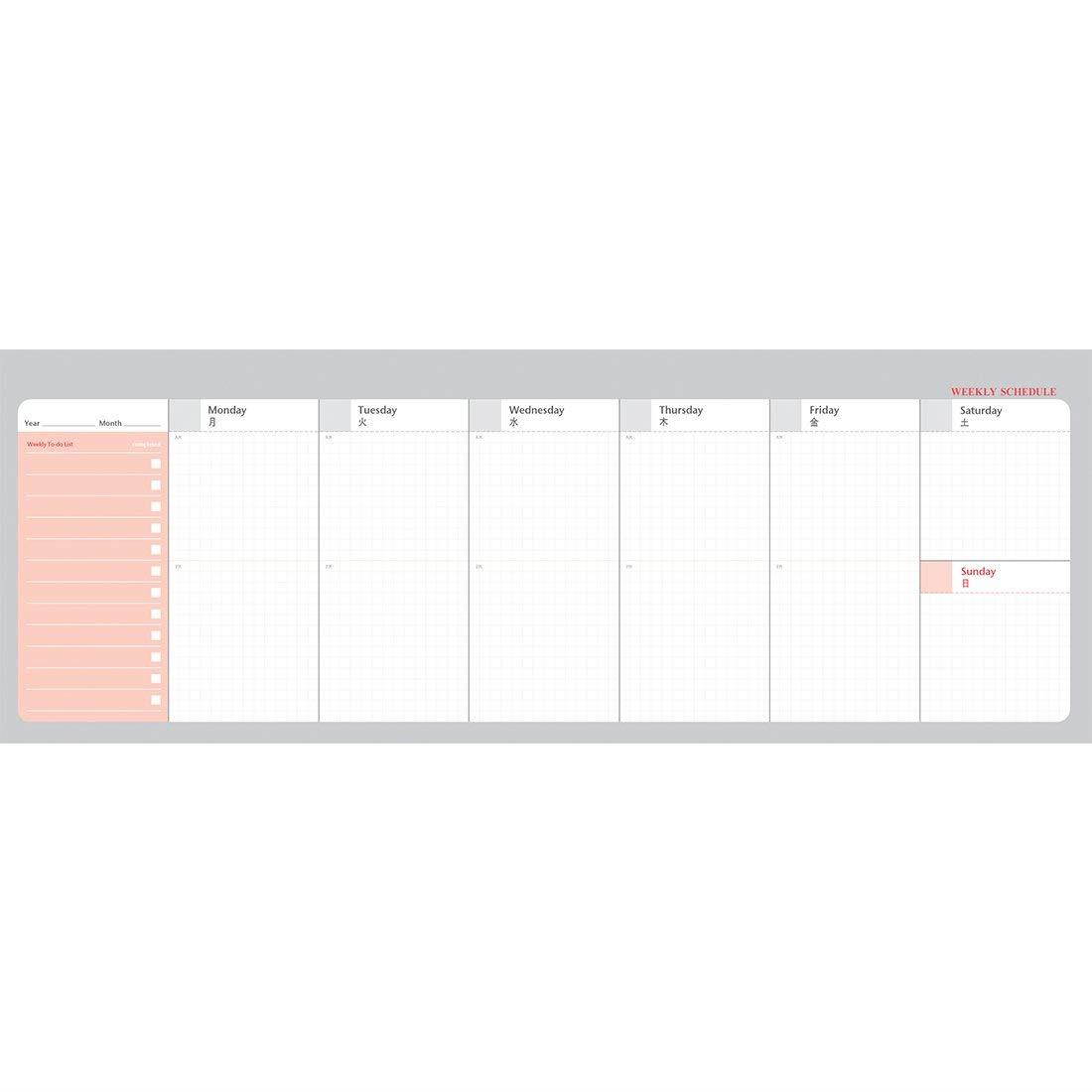 PAPERIAN Brilliant Weekly Scheduler - Wirebound Undated Weekly Planner Pad Scheduler (Blue)