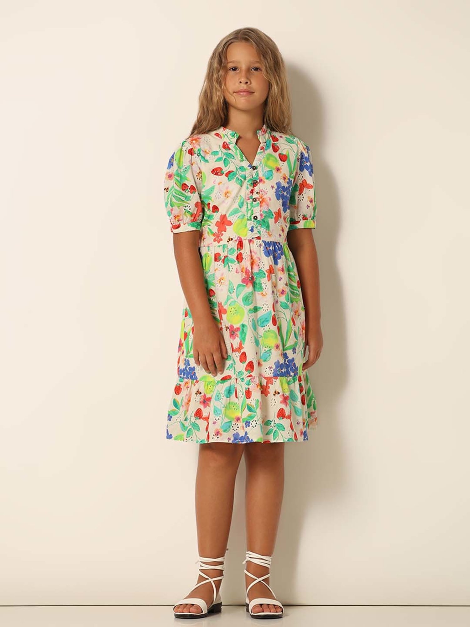 VERO MODA GIRL Multicolor Cotton Printed Dress