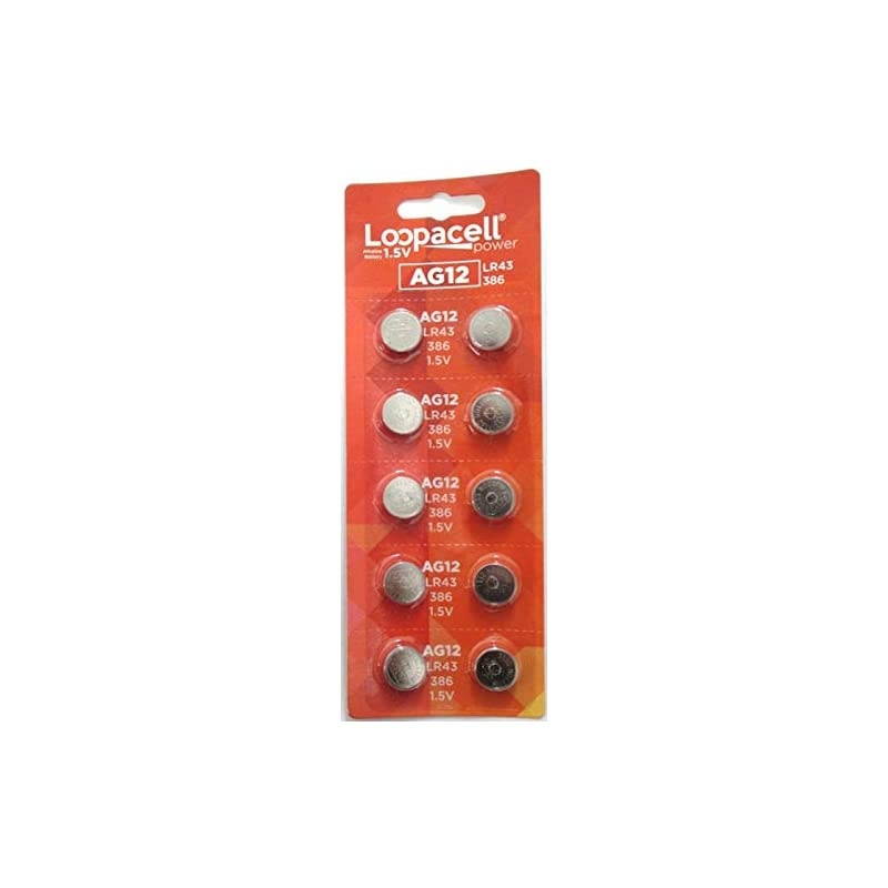AG12 LR43 386 SR43 15V Alkaline Button Cell Watch Batteries 10 Pack