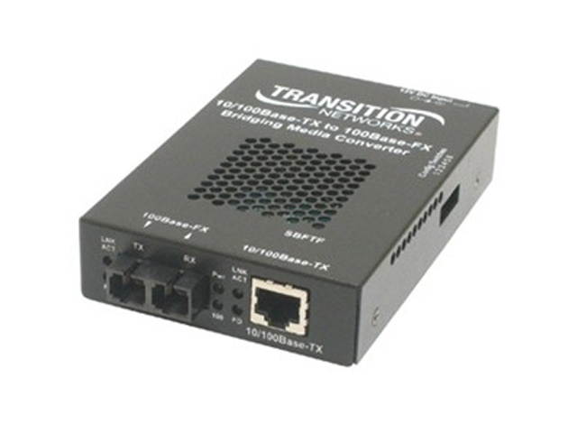 TRANSITION SBFTF1011-105-NA 10/100 Bridging 10/100Base-TX to 100Base-FX Media Converter