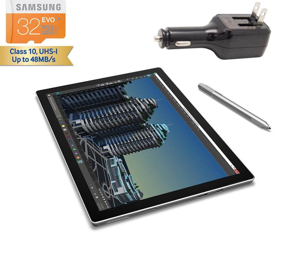 Microsoft Surface Pro 4 Core i5-6300U 4G 128GB 12.3" touch screen w/ 2736x1824 3K 3:2 QHD Windows 10 Pro (Red Cover, Dock, Wireless Display Bundle)