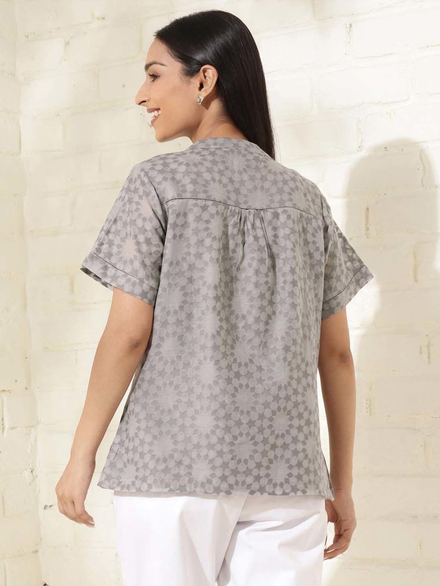 Fabindia Grey Printed Tunic