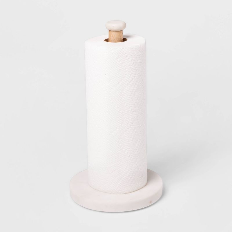 Marble Paper Towel Holder Natural/White - Threshold™