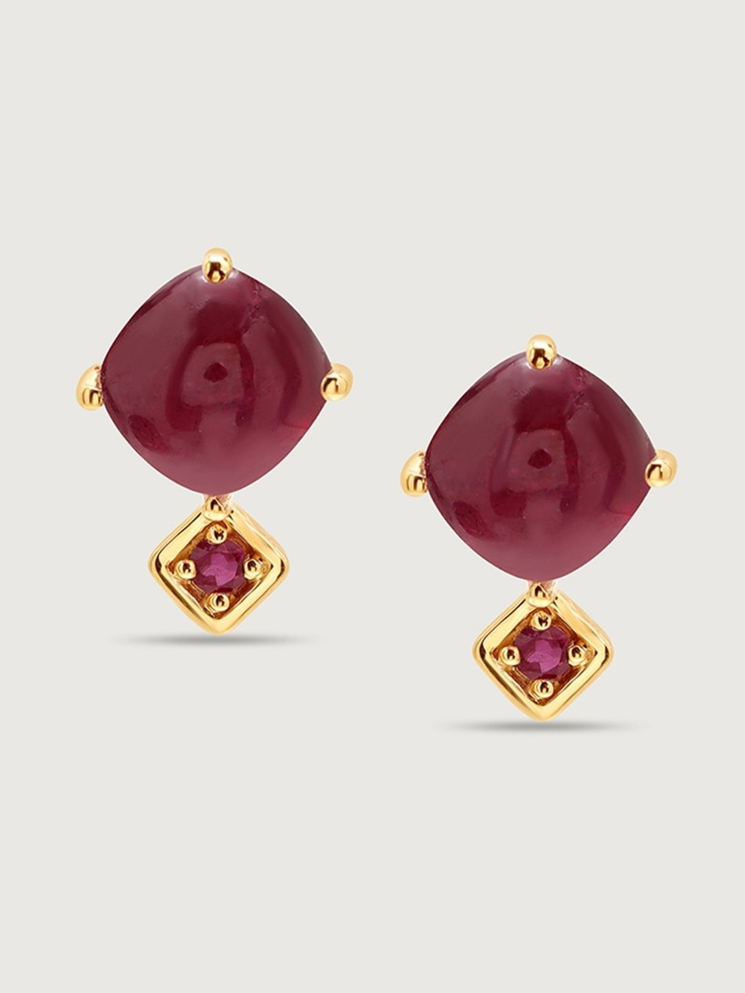 Mia by Tanishq Couture Sparklers 14k Ruby Stud Earrings for Women