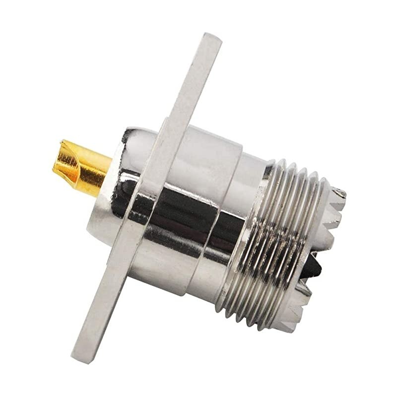 UHF Female SO239 4Hole Panel Chassis Mount Flange Panel Mount Adapter Solder Cup RF Coaxial Coax Connector Adapter for PL259 Male Plug Pack of 2