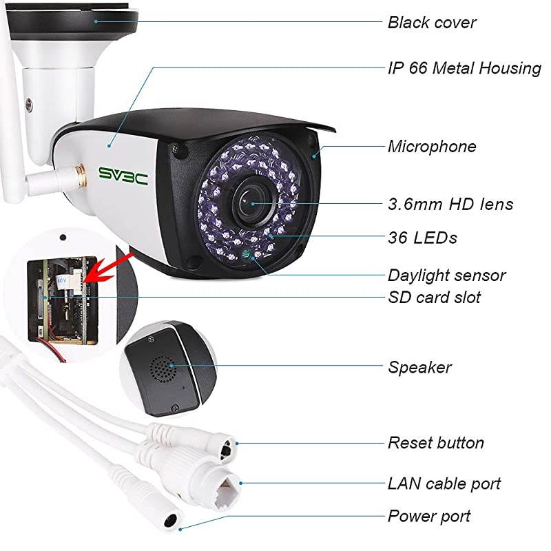 New 2 Pack WiFi Camera Outdoor  1080P HD Two Way Audio Security IP Cameras Motion Detection Surveillance Camera IR LED Night Vision CCTV Cameras for Indoor Outdoor Support Max 128GB SD Card