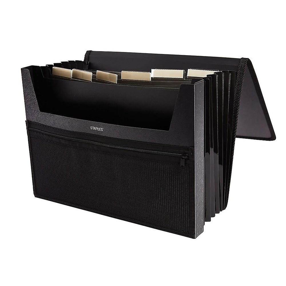 Staples Expanding File + Portfolio Letter Size 7-Pocket Black (51820) TR51820