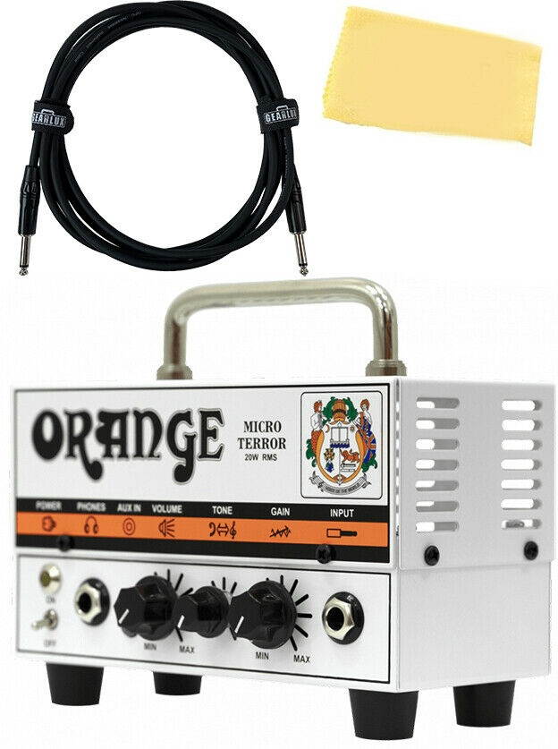 Orange MT20 Micro Terror 20-Watt Mini Guitar Amplifier Head w/ Instrument Cable