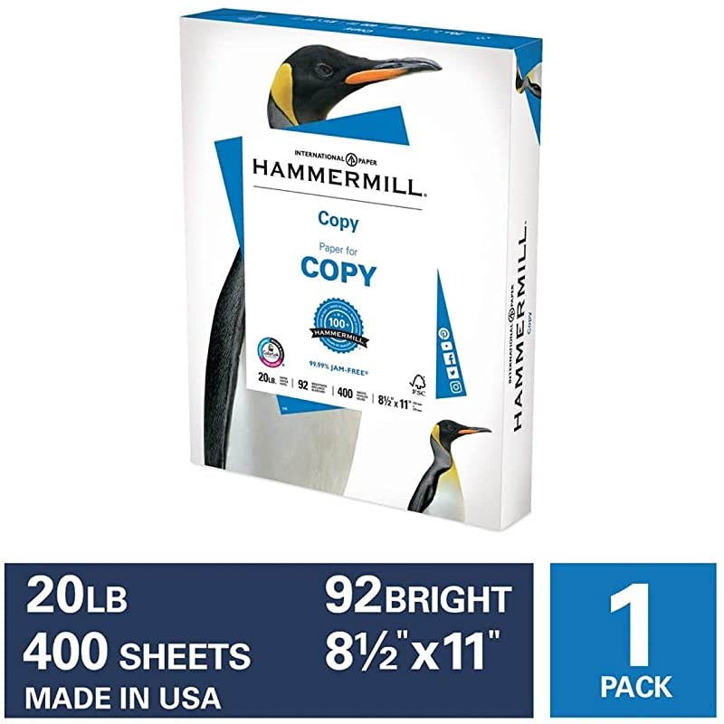20lb Copy Paper 85 x 11 1 Pack 400 Total Sheets Made in USA Sustainably Sourced From American Family Tree Farms 92 Bright Acid Free Economical Multipurpose Printer Paper 150200R