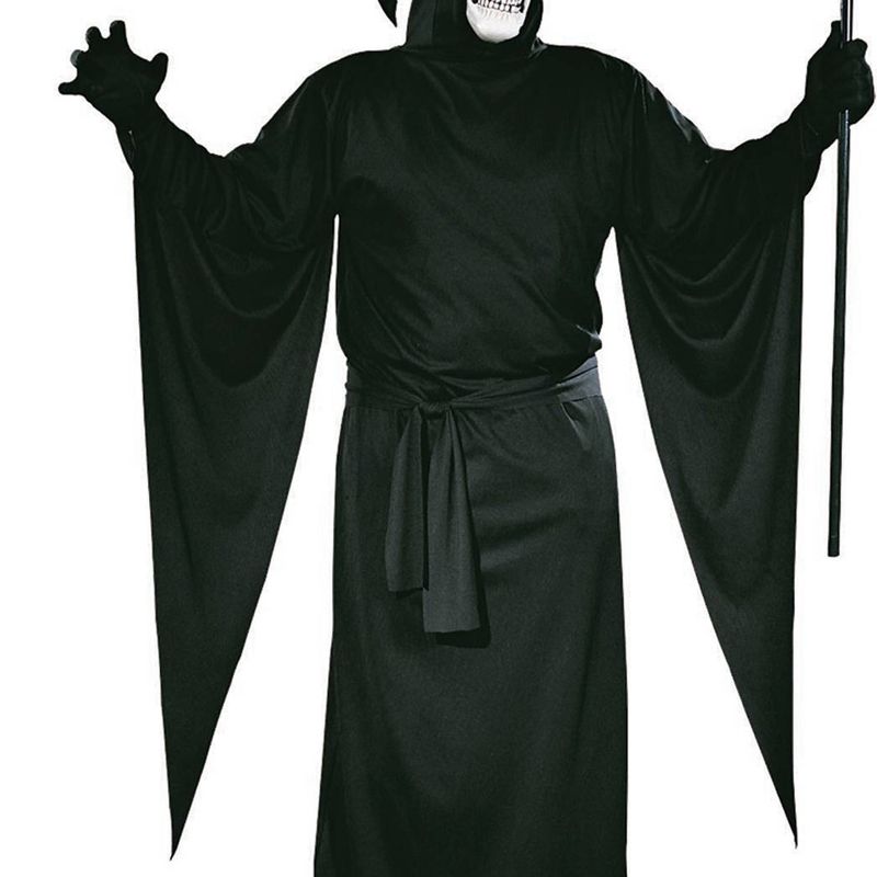 Adult Grim Reaper Halloween Costume Black One Size