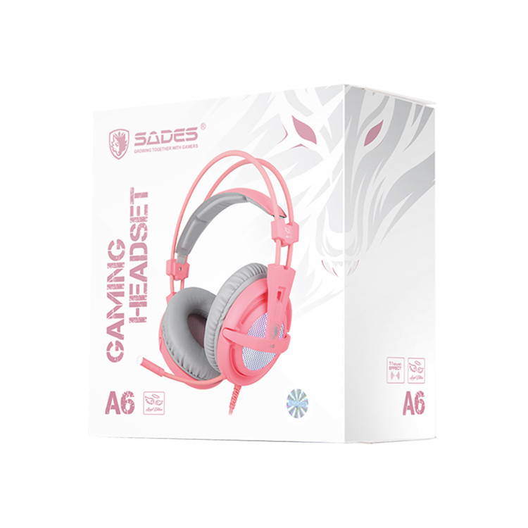 SADES A6 Virtual 7.1 Surround Sound USB Connector Wired Game Headset Over Ear For PC/Laptop