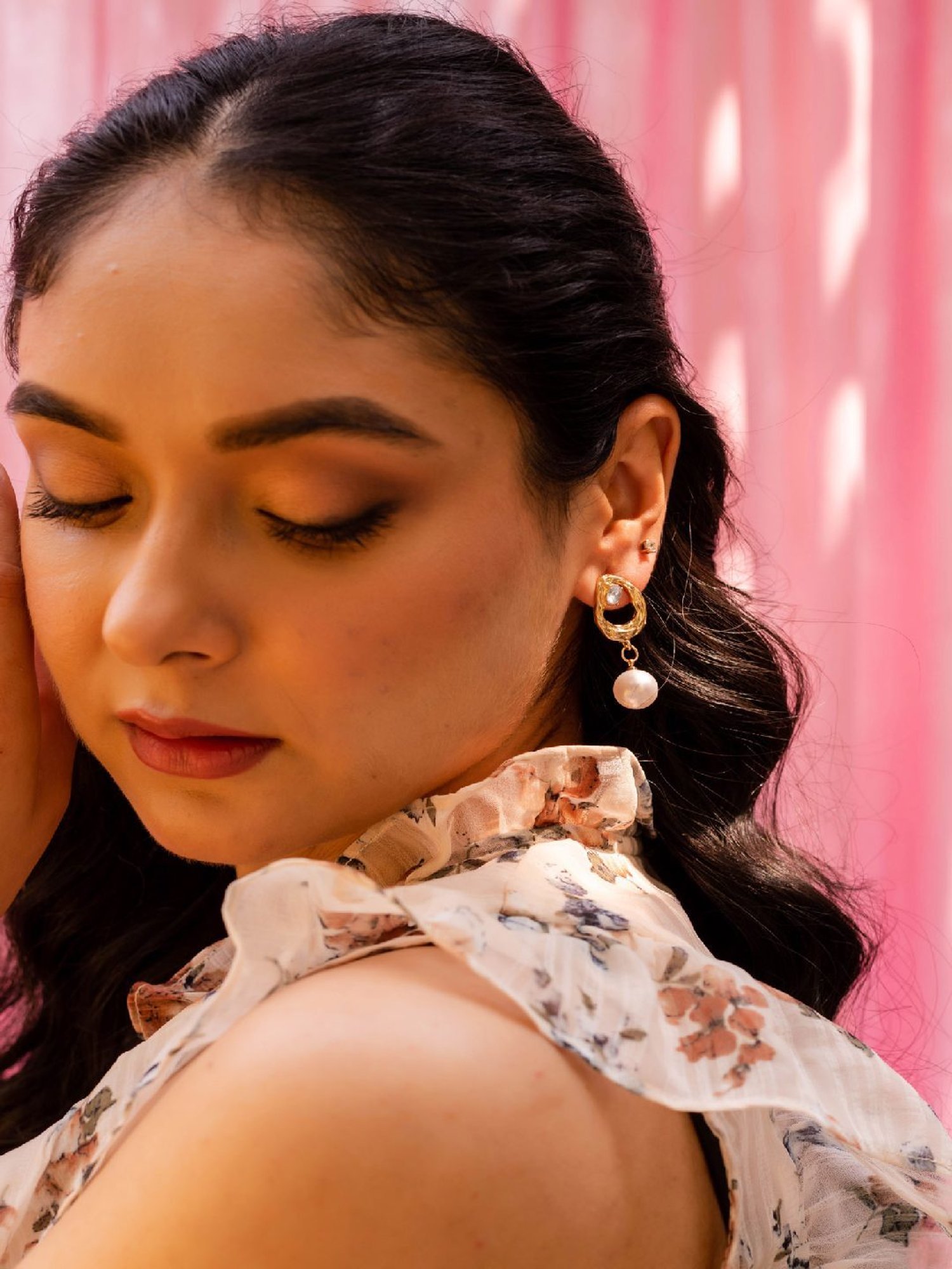 Jewelz Style Pearl Embellished Drop Earrings for Girls & Women