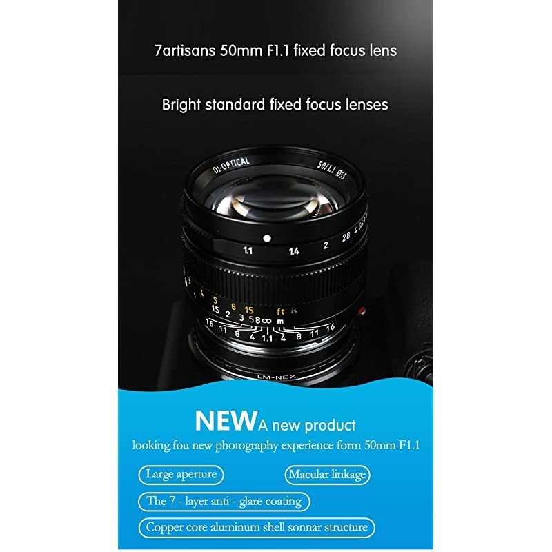 50mm F1.1 Leica M Mount Fixed Lens for Leica M-Mount Cameras Like Leica M-M Leica M240 Leica M3 Leica M6 Leica M7 Leica M8 Leica M9 Leica M9p Leica M10 (Silver)