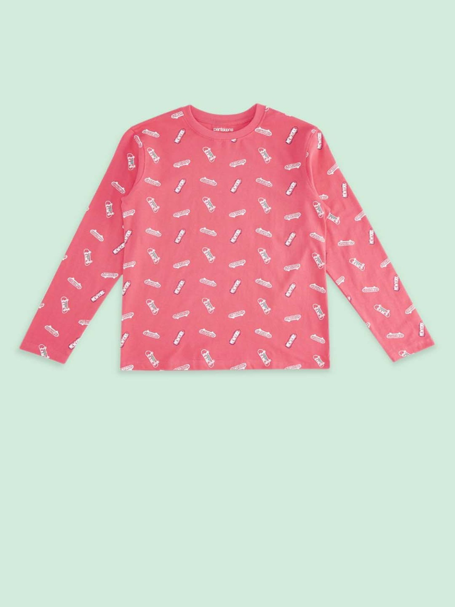 Pantaloons Baby Kids Multicolor Cotton Printed Full Sleeves T-Shirt