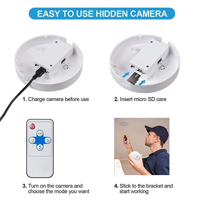 Hidden Camera 1080P HD Nanny Cam Spy Camera Wireless Mini Video Recorder for Indoor Home Security Monitoring Motion Detection