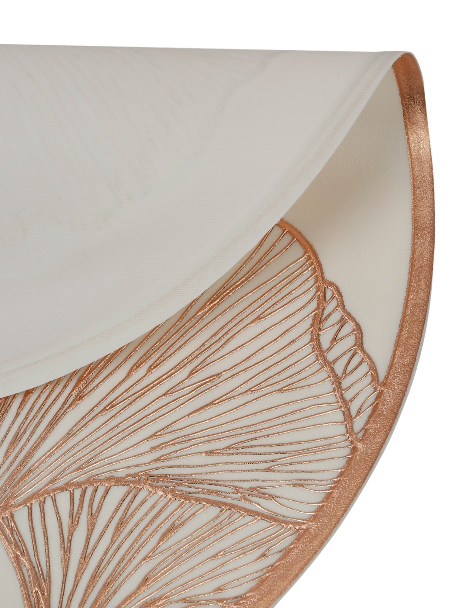 HOSTA HOMES Self Designed Printed Cream Gold PVC Table Placemat