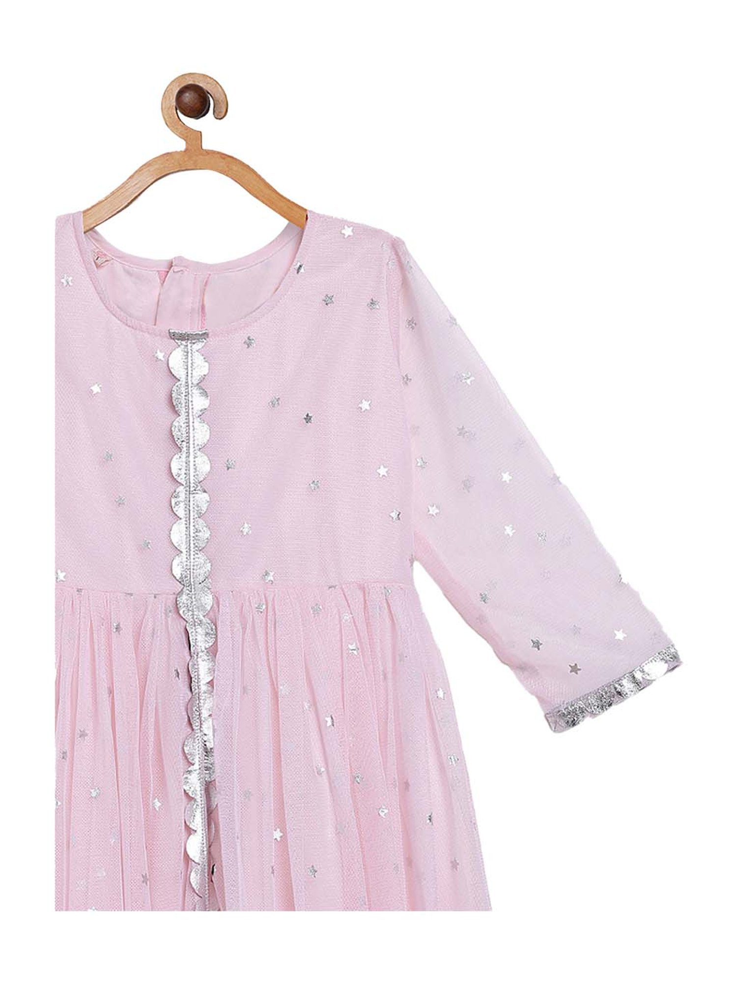 Ahalyaa Kids Pink Printed Dress