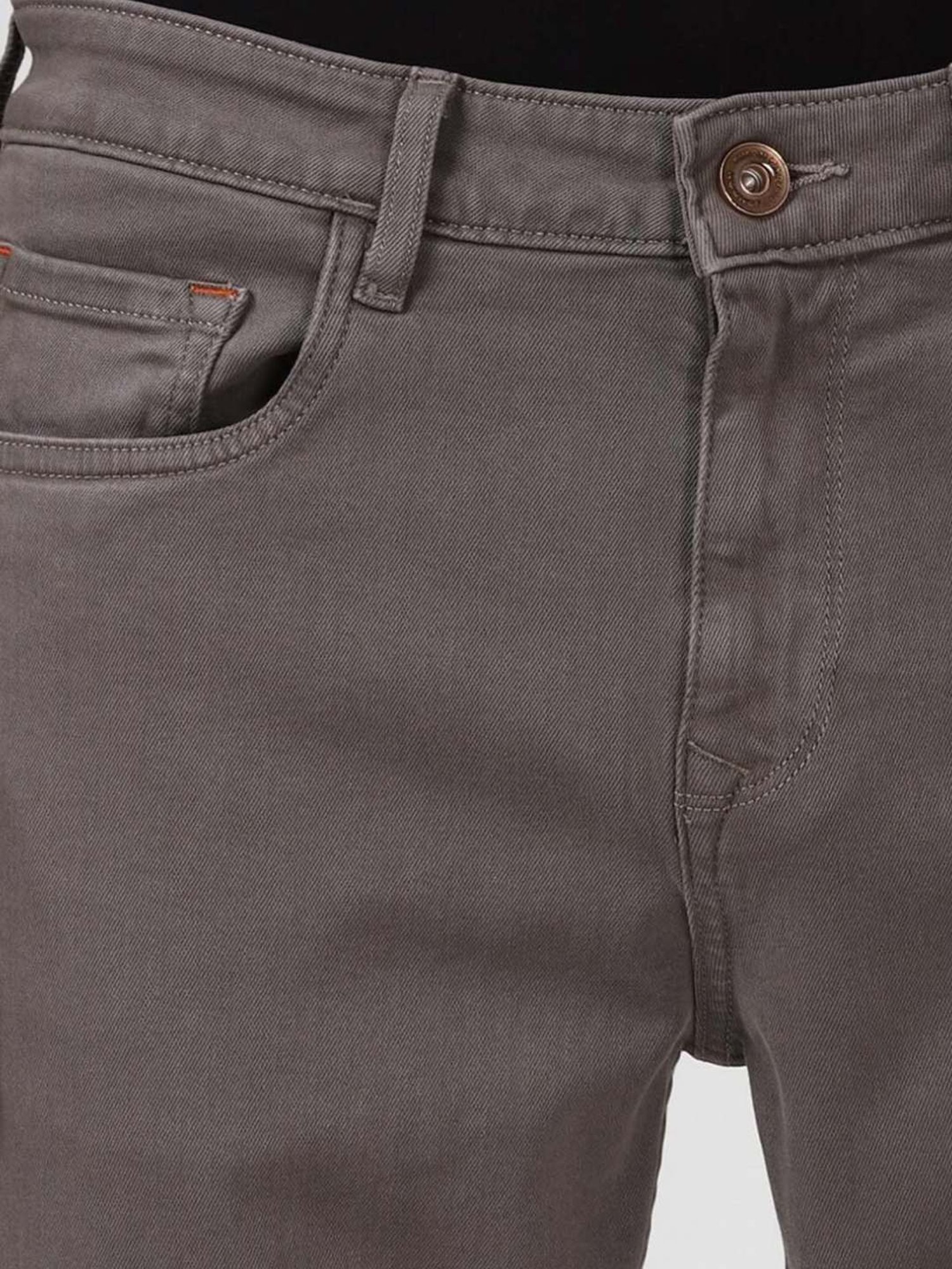 Simon Carter London Slim Fit Grey Lightly Washed Mid Rise Jeans