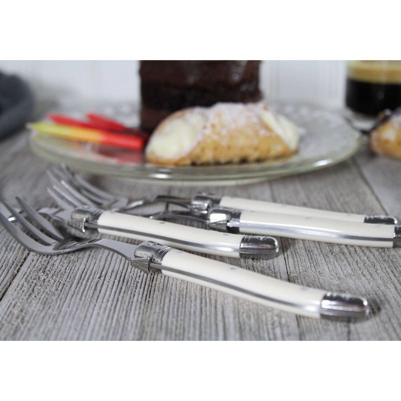 French Home Laguoile 4pk Stainless Steel Cake Forks White