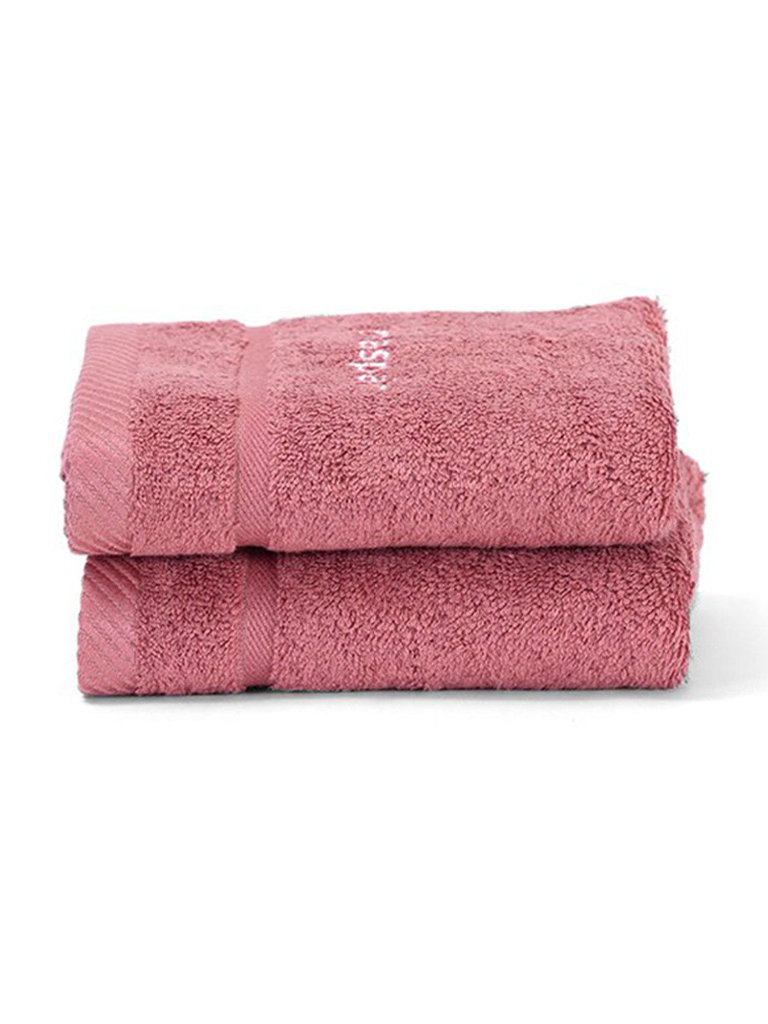 Maspar Amor Red 650 GSM Bamboo & Cotton Bordered Hand Towel - Set of 2