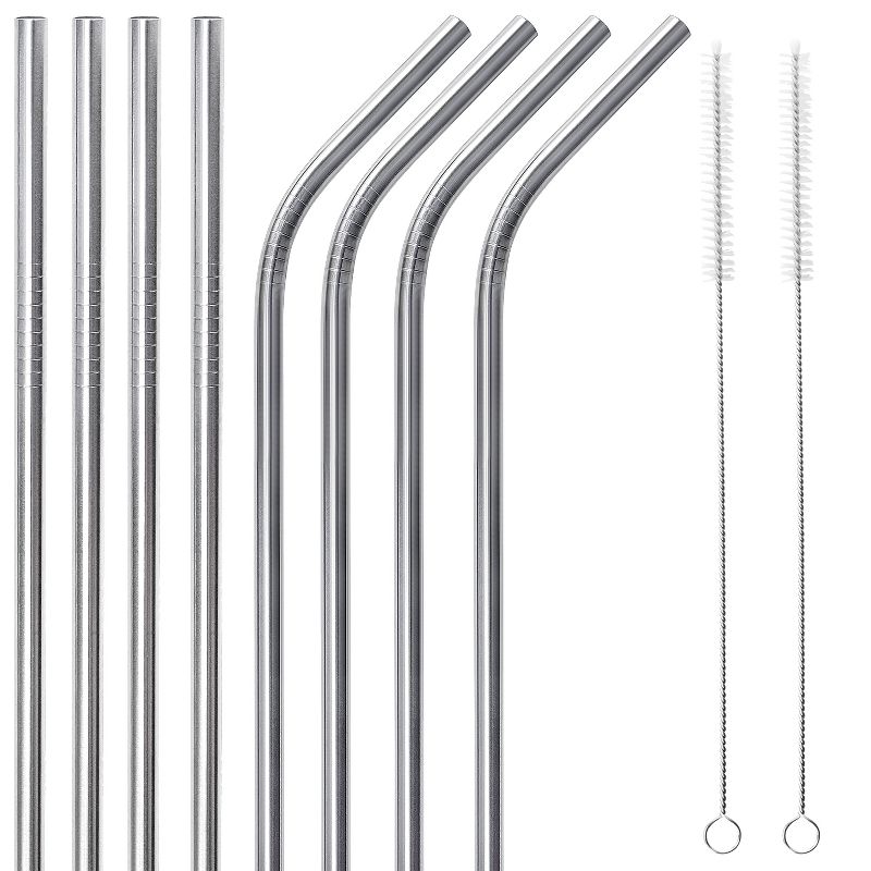 Zulay Kitchen Stainless Steel Straw - 8 pack