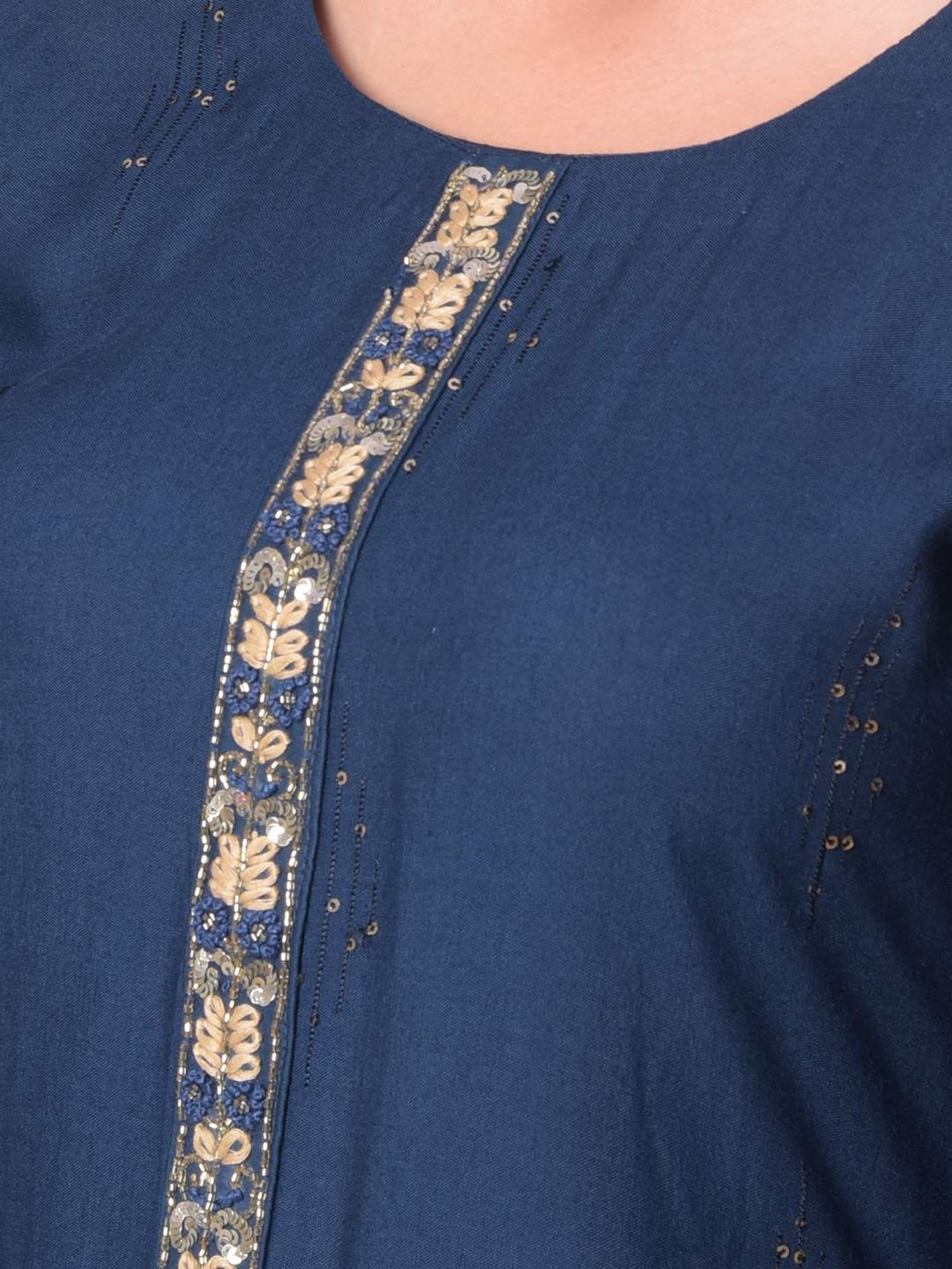 Dollar Missy Blue Embellished Kurta With Pants