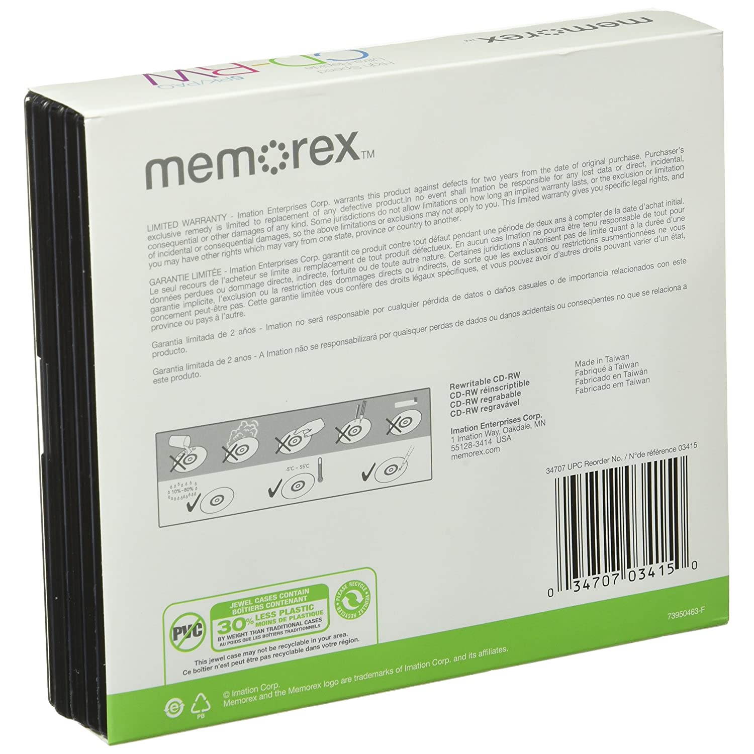 Memorex 32020022409 8x-12x CD-RW Media (5-Pack with Slim Jewel Cases)