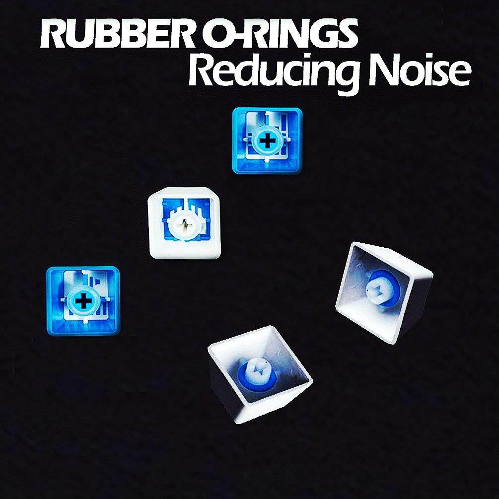 ThreeBulls 120Pcs Rubber O-Ring Switch Dampeners Keycap white For Cherry MX Key Switch Keyboards Dampers