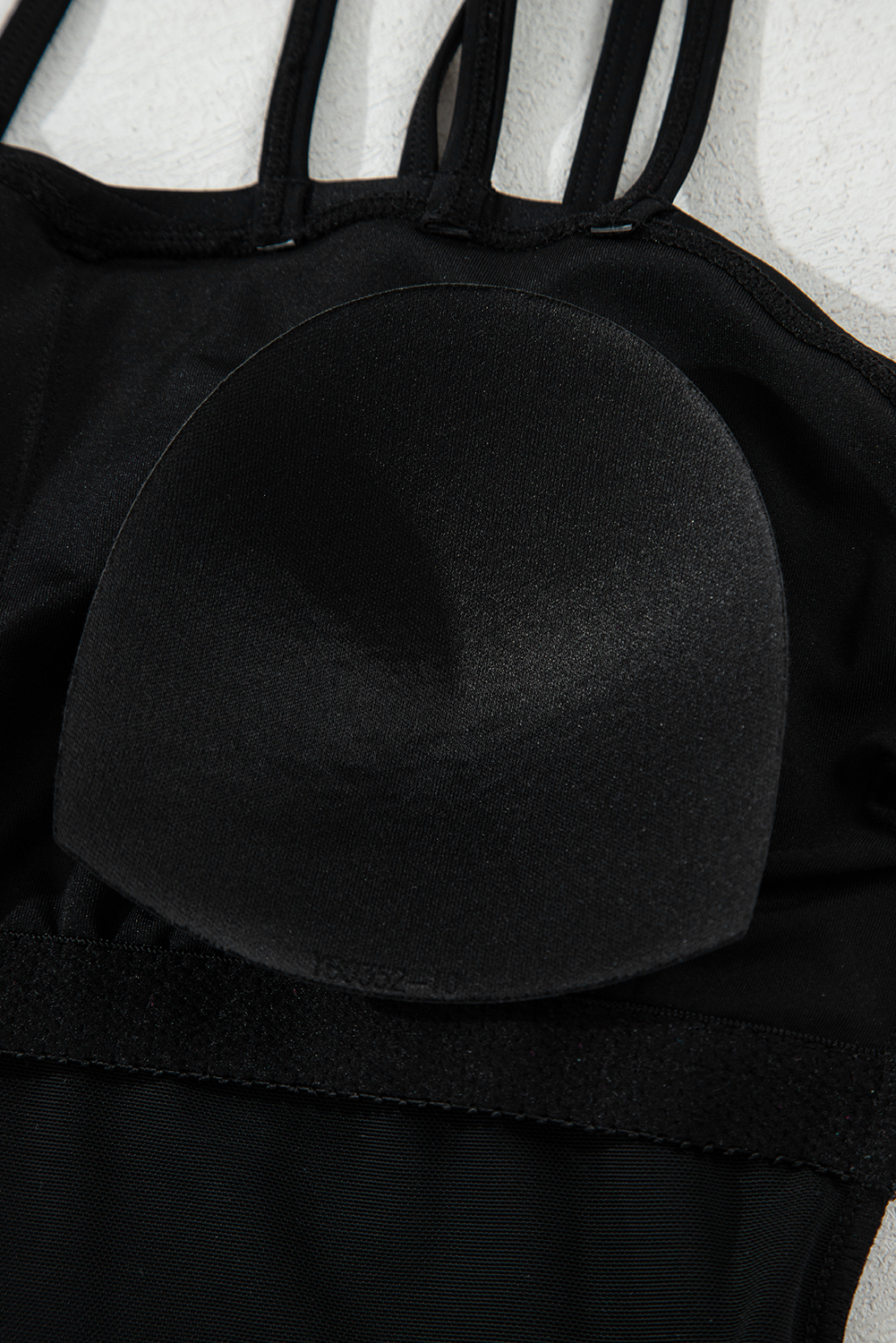 Black Plant Print Zip Front Half Sleeve One Piece Swimsuit