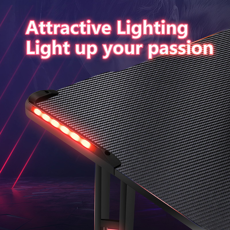 GTRACING Gaming Desk Computer Desk Racing Style Office Table Study Writing Table T Shaped Game Station for Home Office with Cup Holder, Headphone Hook and Privacy Baffle